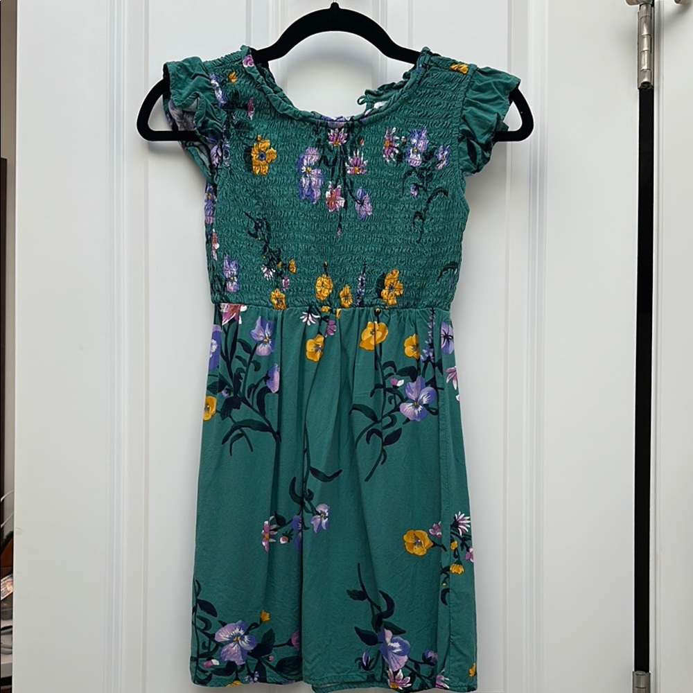 Floral Green Kids Dress